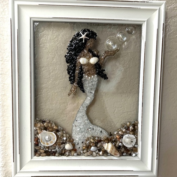Mermaid Crushed Resin Art Frame. NWOT - Picture 1 of 5